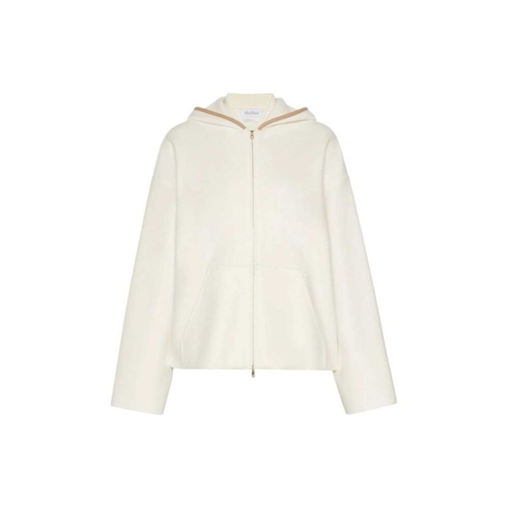 Max Mara Women Wool And Cashmere Jersey Hooded Top - White